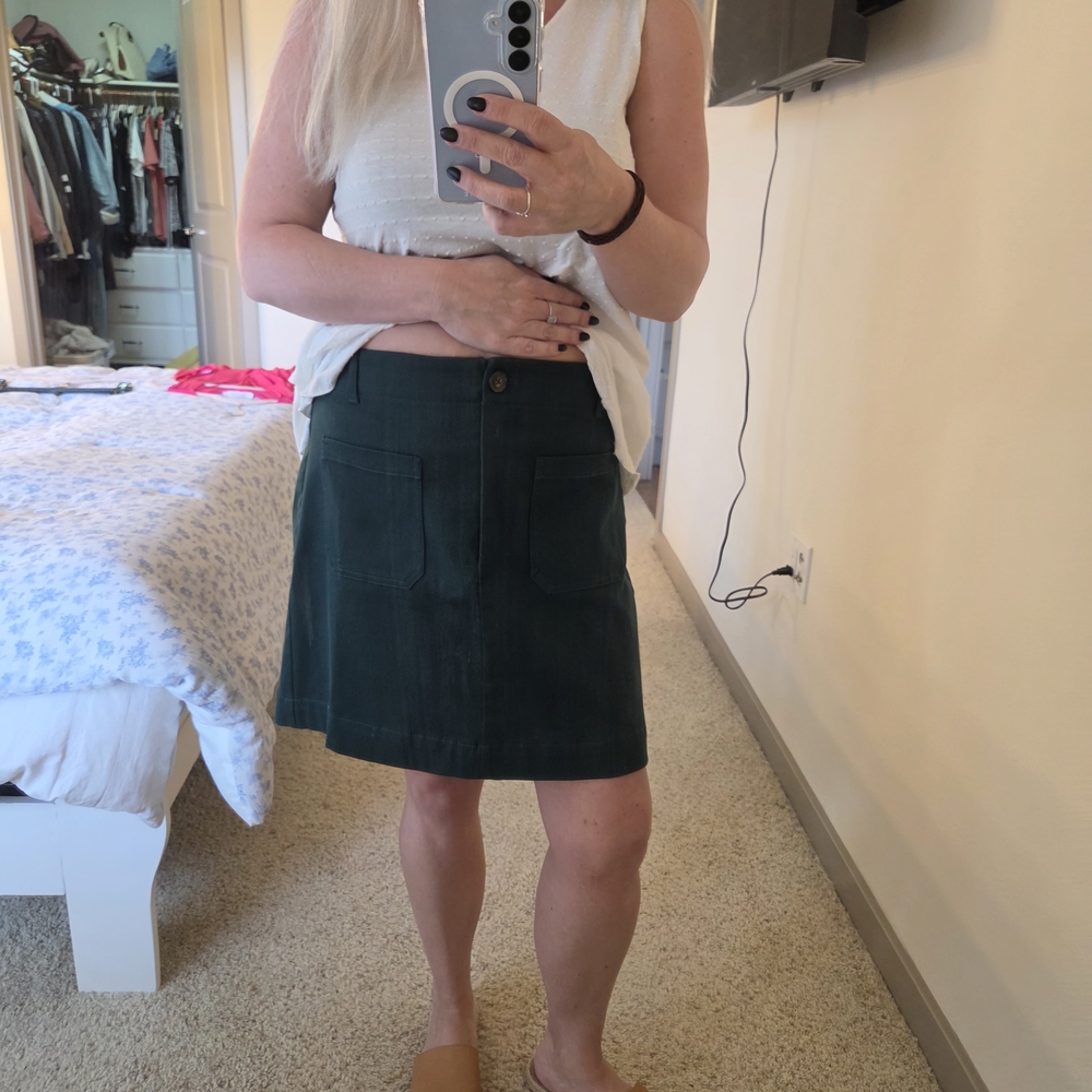 Dark Green A-Line Skater Skirt